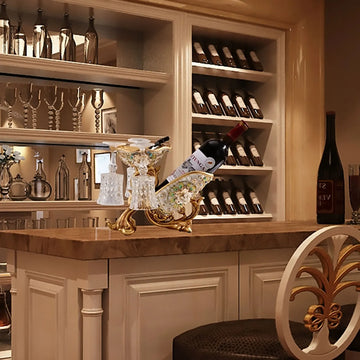 Luxury Wine Rack Bottle Holder Stand Rack Furnishing Crafts Wine Storage Holder Bar Home Decoration Display Stand