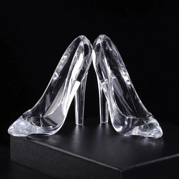 Crystal Glass High Heels Wedding Shoes Statue Decoration Transparent Acrylic High Heel Statue Decorative for Girls Women