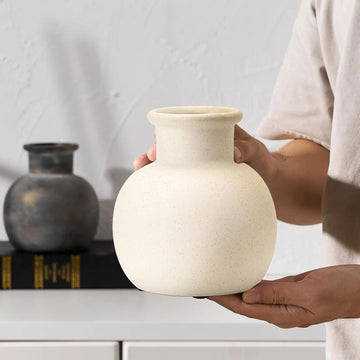 Speckled ceramic modern vase, country farmhouse decorative bohemian vase, suitable for home décor