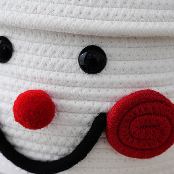 Christmas Large Snowman Egg Creative Storage Basket Cotton Woven Covered Desktop Storage Basket Dust-proof Cartoon