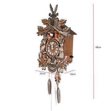 Vintage Forest Style Cuckoo Clock – Deer, Rabbit, Bird Design, Quiet Operation, Adjustable Volume