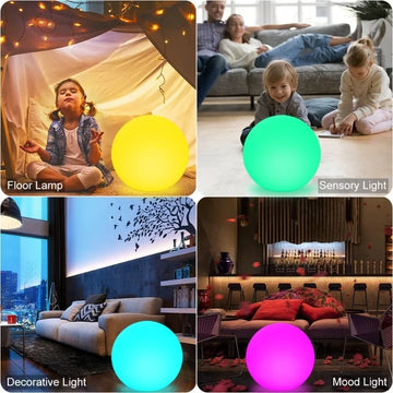 home.16’’ Cordless LED Glowing Ball Light, LED Globe Orb Night Light w/Remote, Lamp for Nursery Garden Patio Party Bar Decor